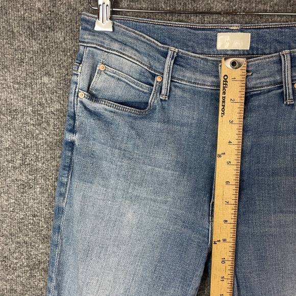 MOTHER $248 Denim Jeans The Stunner Zip Ankle Step Fray Raw Hem Light Wash 30 - Picture 7 of 12